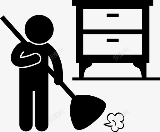 乐于助人的孩子清洁帮助图标svg_新图网 https://ixintu.com 乐于助人的孩子 听话的好孩子男孩 帮助 房子 扫地 清洁