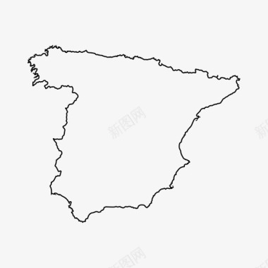西班牙地图欧洲马德里图标图标