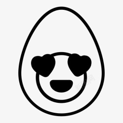 心蛋恋爱中的蛋煮鸡蛋表情符号图标高清图片