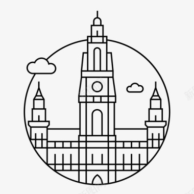 维也纳奥地利建筑图标图标