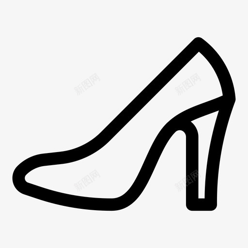 高跟鞋鞋子纯线条图标svg_新图网 https://ixintu.com 纯线条 鞋子 高跟鞋