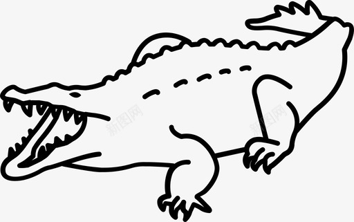 鳄鱼短吻鳄美洲鳄图标图标