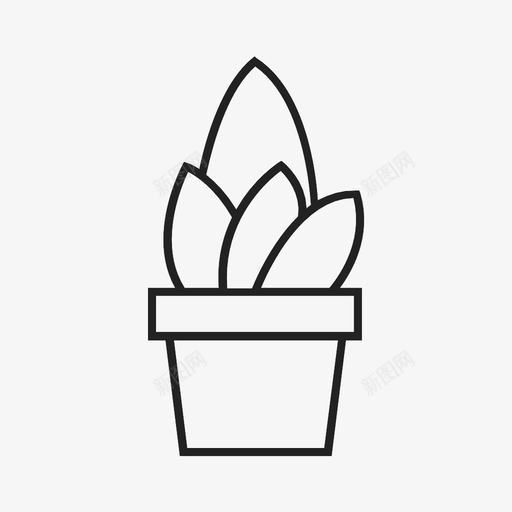 植物绿色家居图标svg_新图网 https://ixintu.com 多汁 家居 植物 盆栽 绿色 花瓶