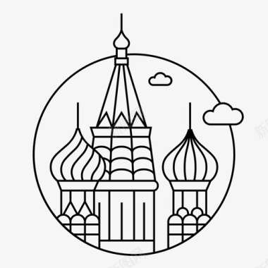莫斯科建筑城市图标图标