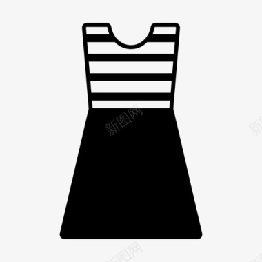 条纹连衣裙无袖连衣裙夏装图标图标