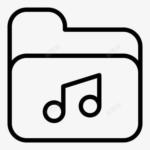 音乐文件夹播放列表声音图标svg_新图网 https://ixintu.com 声音 播放列表 文件和文档大纲 曲调 音乐文件夹