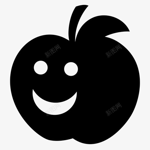 快乐苹果食物水果图标svg_新图网 https://ixintu.com 健康 快乐苹果 水果 食物