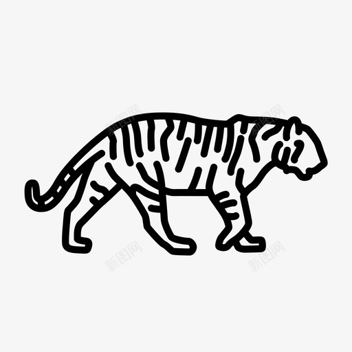 老虎动物猫图标svg_新图网 https://ixintu.com 动物 印度 哺乳动物 条纹 猫 老虎