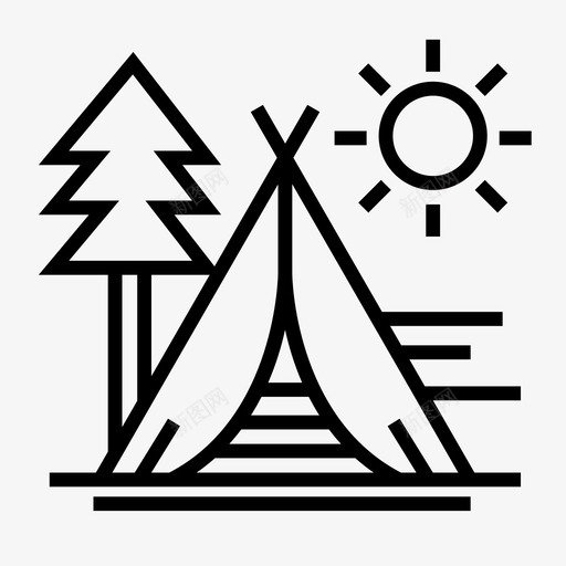 露营探险远足图标svg_新图网 https://ixintu.com 夏天 帐篷 探险 远足 露营