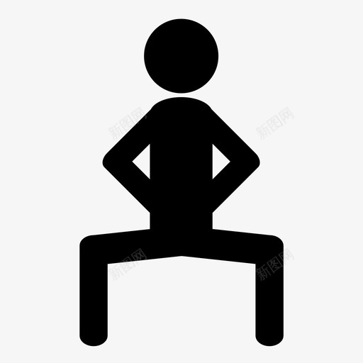 下蹲平衡锻炼图标svg_新图网 https://ixintu.com 下蹲 下蹲运动 平衡 腿部 腿部锻炼 锻炼