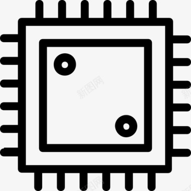 微处理器芯片电子图标图标