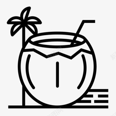 椰子水海滩饮料椰子饮料图标图标