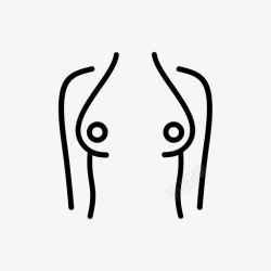 女人胸部女人的胸部赤裸的图标高清图片