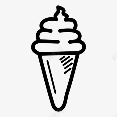 甜筒冰淇淋冷的甜点图标图标