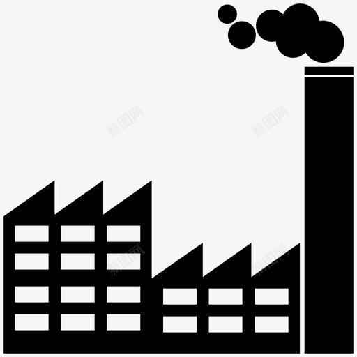 工厂厂房工业图标svg_新图网 https://ixintu.com 制造厂 厂房 工业 工厂 生产