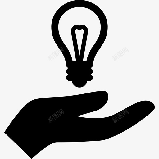 举起灯泡的手手势举起手图标svg_新图网 https://ixintu.com 举起手 举起灯泡的手 手势