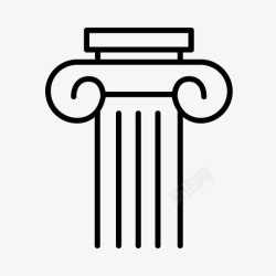 庞贝城古希腊建筑柱子图标高清图片