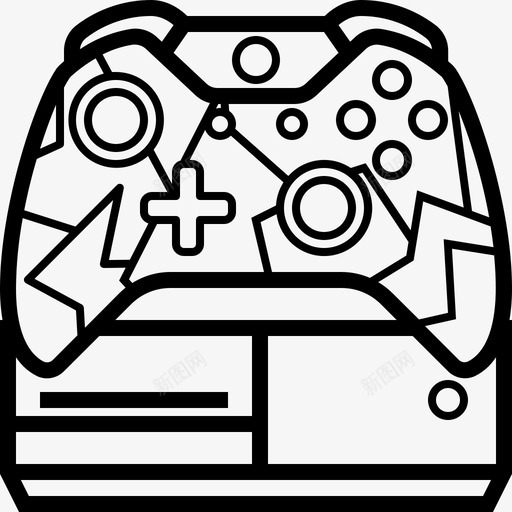 带迷彩控制器的xbox控制台游戏图标svg_新图网 https://ixintu.com xboxone控制台概述 带迷彩控制器的xbox 控制台 游戏