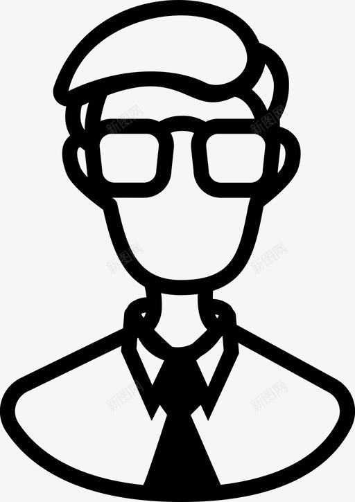 商人化身眼镜图标svg_新图网 https://ixintu.com 人 化身 商人 男 眼镜 领带