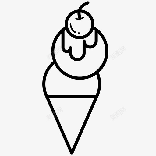 雪糕筒冰淇淋筒樱桃图标svg_新图网 https://ixintu.com 冰淇淋筒 樱桃 雪糕筒 食品05