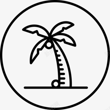 椰子树椰树沙滩图标图标