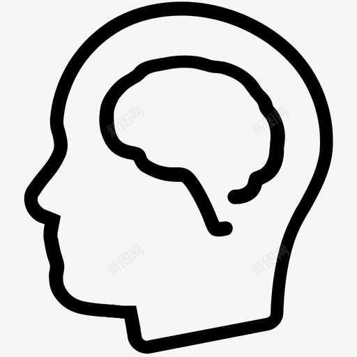 神经学大脑创造力图标svg_新图网 https://ixintu.com 人类 创造力 医疗保健线5 大脑 头部 神经学