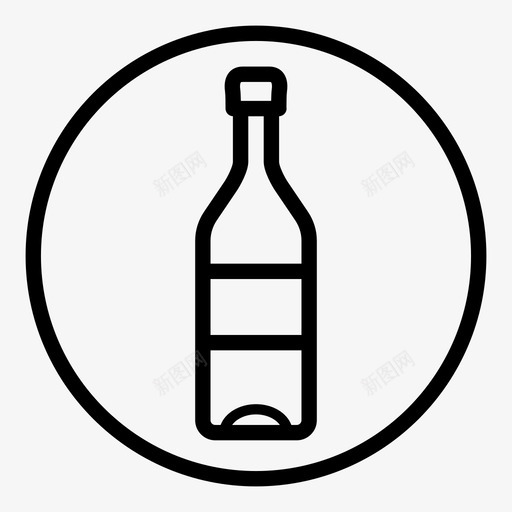 瓶子酒饮料图标svg_新图网 https://ixintu.com 快餐 瓶子 酒 饮料