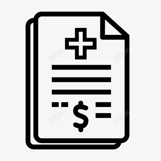 健康保险账单单据图标svg_新图网 https://ixintu.com 健康保险 医疗保险 医疗账单 单据 账单