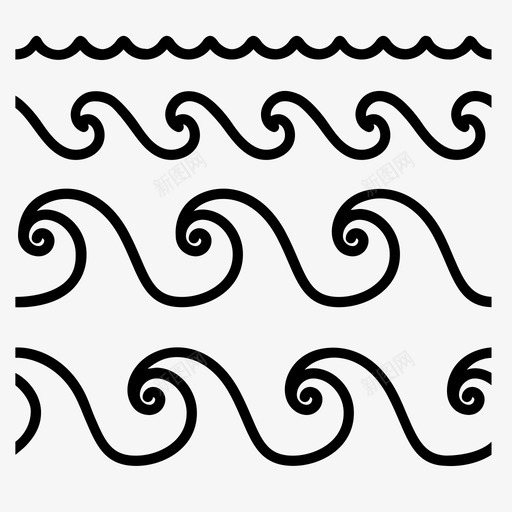 波浪海洋图案图标svg_新图网 https://ixintu.com 图案 水 波浪 海洋 海浪