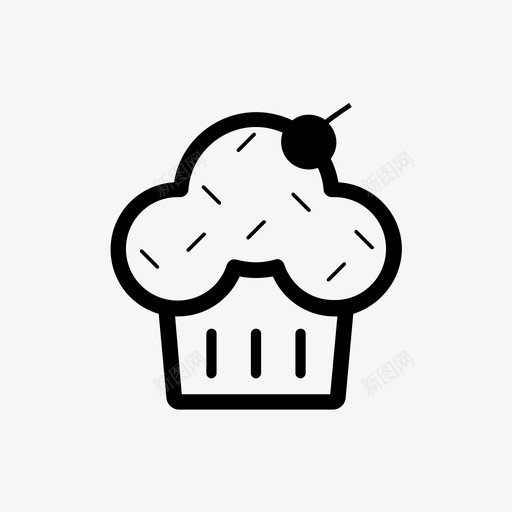 纸杯蛋糕甜点食物图标svg_新图网 https://ixintu.com 甜点 纸杯蛋糕 食物