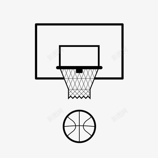篮球篮板篮筐图标svg_新图网 https://ixintu.com 站 篮板 篮球 篮筐 网