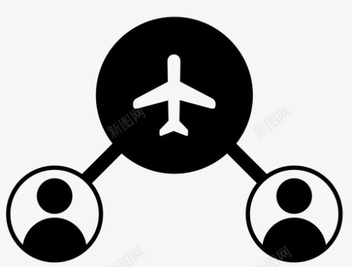连接飞机目的地机场图标图标