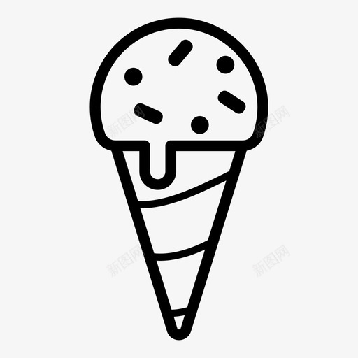冰淇淋筒甜点食物图标svg_新图网 https://ixintu.com 冰淇淋筒 快餐 甜点 甜食 食物