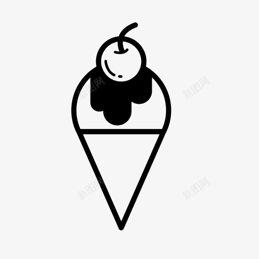 冰淇淋筒巧克力酱食品图标svg_新图网 https://ixintu.com 冰淇淋筒 巧克力酱 食品