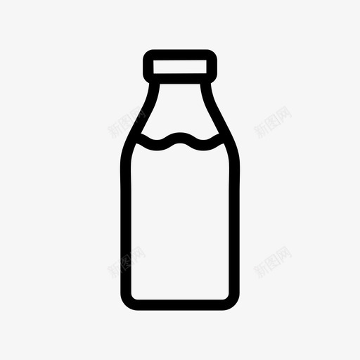 一瓶牛奶牛奶奶瓶图标svg_新图网 https://ixintu.com 一瓶牛奶 奶瓶 牛奶 豆浆