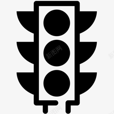 交通灯红绿灯道路图标图标