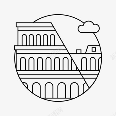 罗马建筑城市图标图标