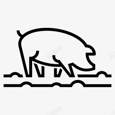 猪农场肉图标图标