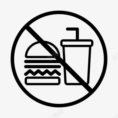禁止进食标志禁止进食禁止进食或饮用图标图标