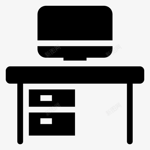 笔记本电脑办公桌显示器图标svg_新图网 https://ixintu.com 办公室 办公桌 教育字形图标第一卷 显示器 桌子 电脑 笔记本电脑