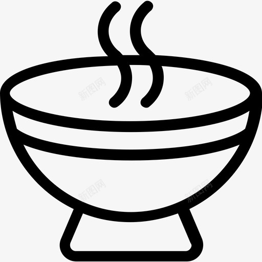 碗热的食物饭图标svg_新图网 https://ixintu.com 汤 热的食物 碗 酒店平滑线图标 饭