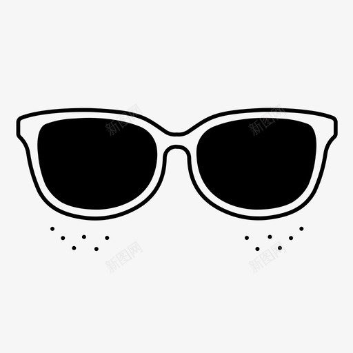 太阳镜和雀斑脸图标svg_新图网 https://ixintu.com 太阳镜和雀斑 脸