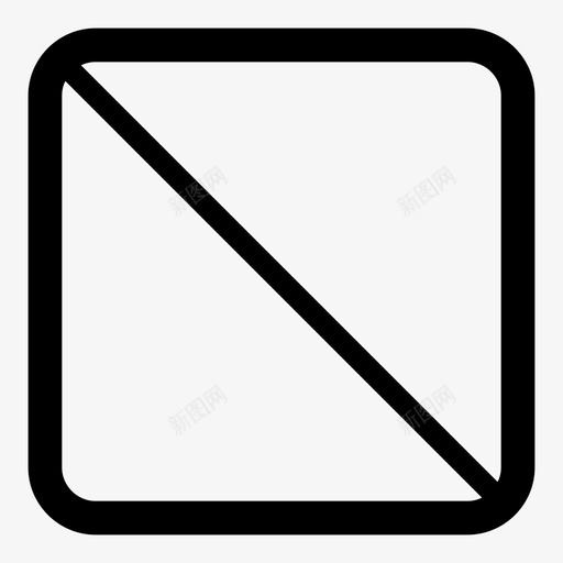 禁止标志线性正方形图标svg_新图网 https://ixintu.com 禁止标志 线性正方形