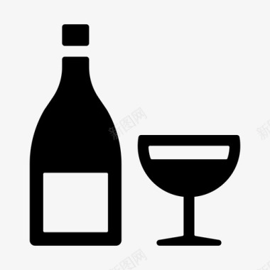 葡萄酒酒精庆祝图标图标