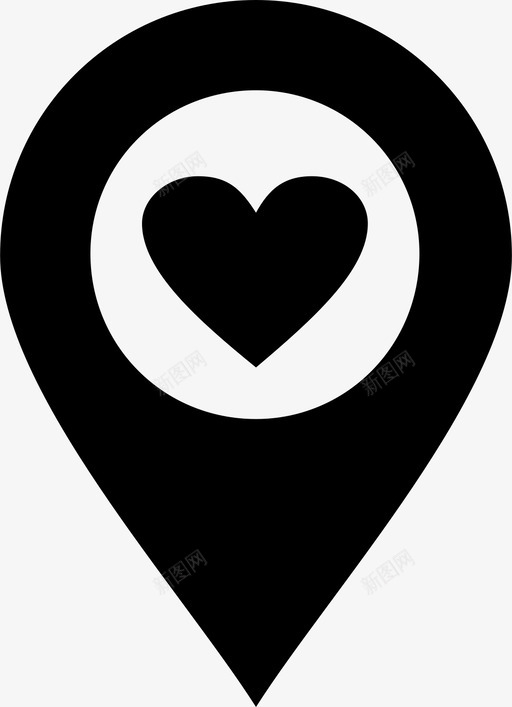 地图针位置爱情图标svg_新图网 https://ixintu.com 位置 地图针 爱情