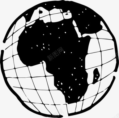 非洲大陆涂鸦图标图标