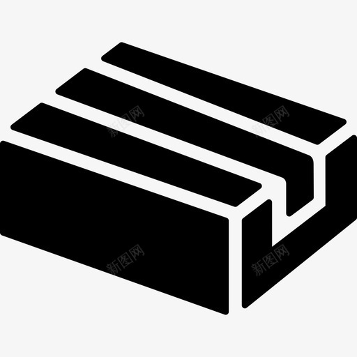 带包装胶带的纸箱图标svg_新图网 https://ixintu.com 带包装胶带的纸箱
