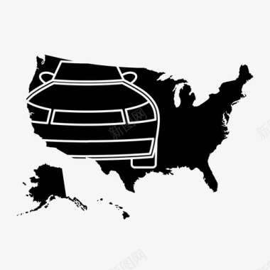美国汽车工业汽车经济图标图标
