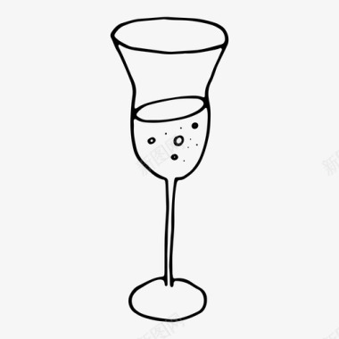 酒杯起泡酒水图标图标
