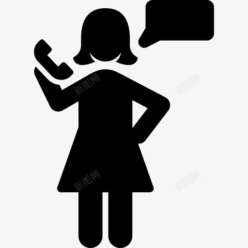 打电话的女人人们职业女性图标svg_新图网 https://ixintu.com 人们 打电话的女人 职业女性